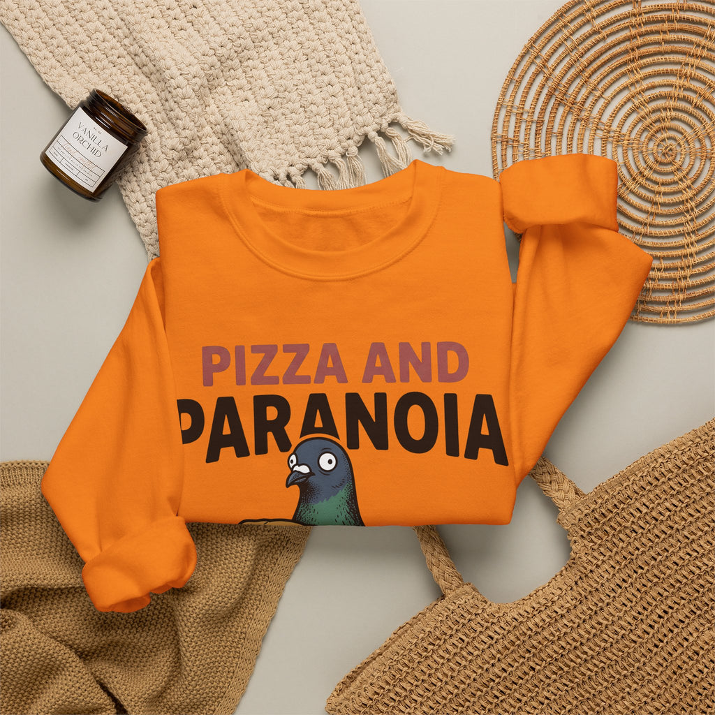 Bird Pizza Sweatshirt Funny Wildlife Gift Women Animated Sweatshirt Pizza Sweatshirt Humor Fan Cartoon Sweatshirt Animal Graphic Retro Meal Sweatshirt