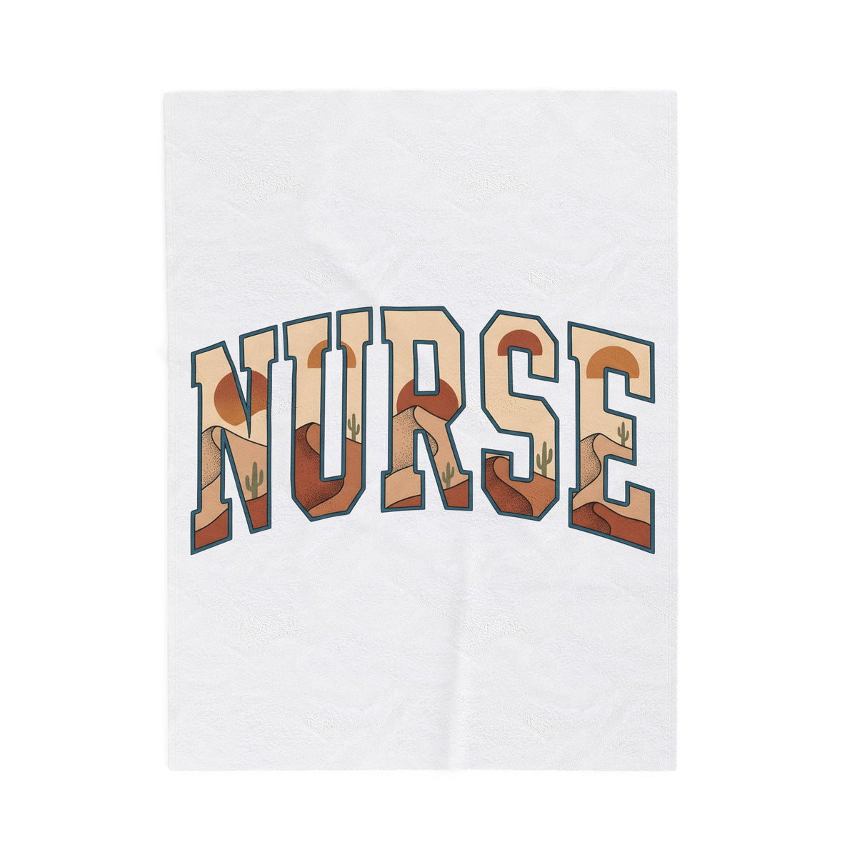 Desert Landscape Text Blanket Nurse Western Gift Women Boho Blanket Desert Text Blanket Rn Fan Hippie Blanket Cowboy Graphic Retro Cactus Blanket