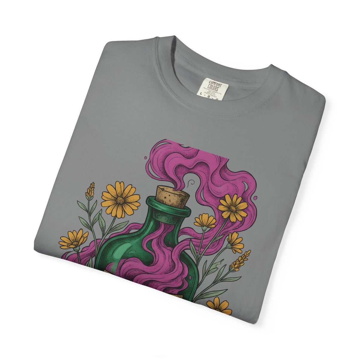 Elixir Flask T-Shirt Halloween Magic Gift Women Cartoon T-Shirt Potion Bottle T-Shirt Spooky Fan Toon T-Shirt Magical Graphic