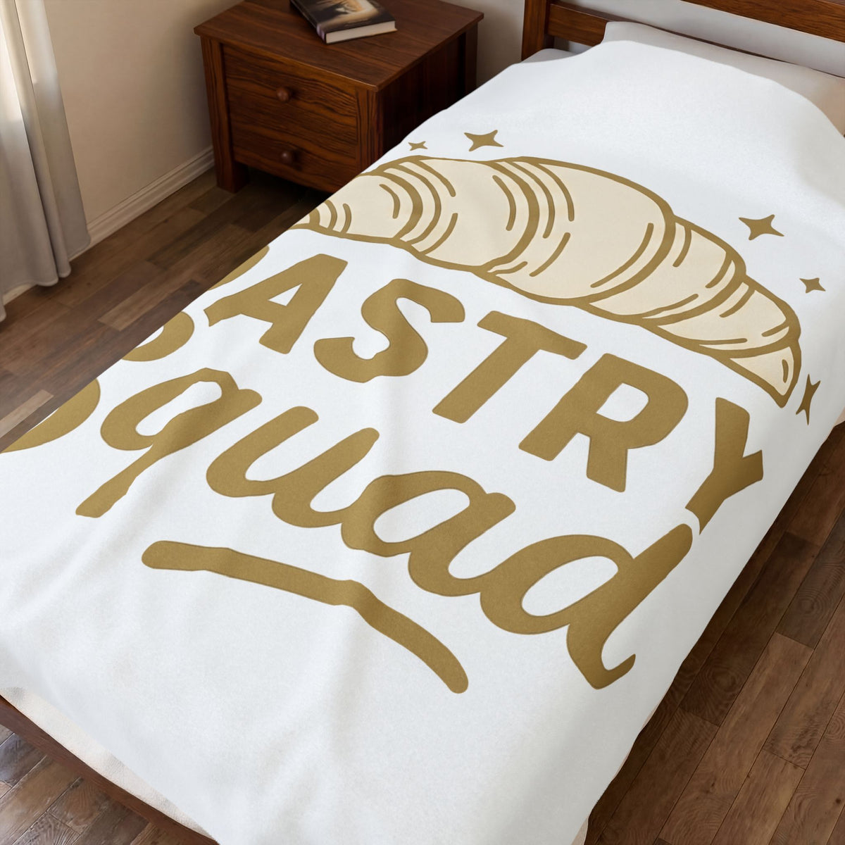 Croissant Blanket Desserts Confections Gift Women Line Art Blanket Pastry Blanket Sweets Fan Minimalist Blanket Treat Graphic Classic Glimmers