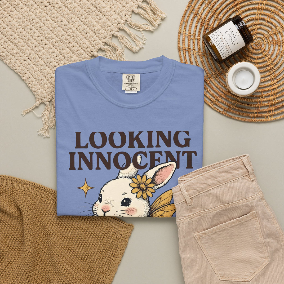 Bunny Sprite Cute Wildlife Gift Adorable Rabbit Kawaii Fan Cartoon Animal Hand Drawn T-Shirt