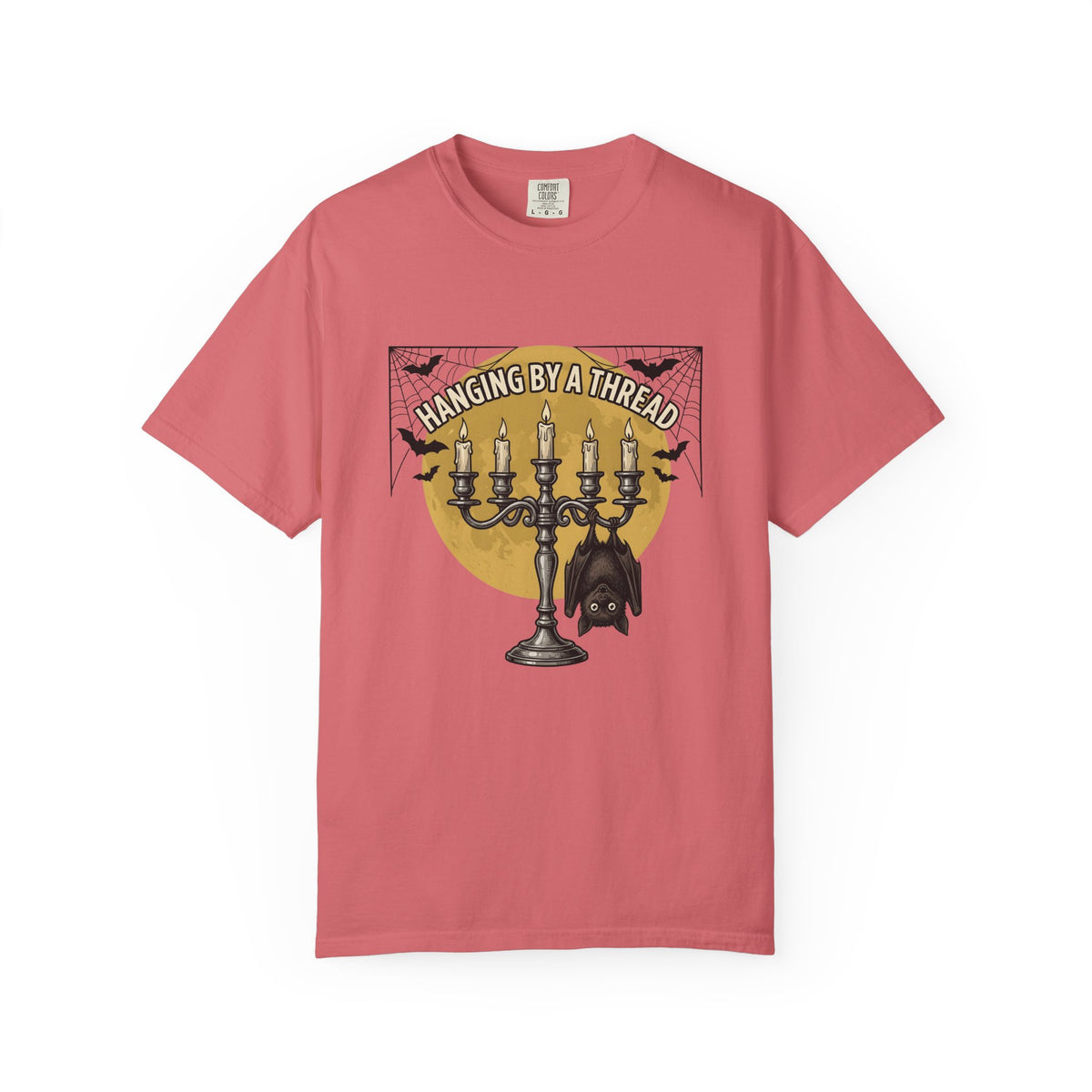 Bat Candelabra T-Shirt Halloween Goth Gift Women Gothic T-Shirt Candelabrum T-Shirt Horror Fan Dark T-Shirt Emo Graphic Vintage Spiderweb T-Shirt