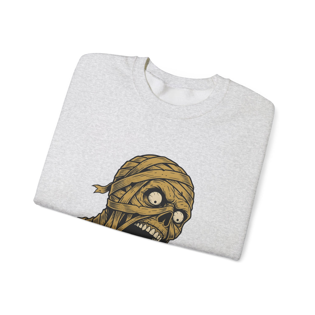 Mummy Skull Sweatshirt Halloween Ghost Gift Women Creepy Sweatshirt Skull Sweatshirt Horror Fan Spooky Sweatshirt Specter Graphic Classic Scarab Sweatshirt