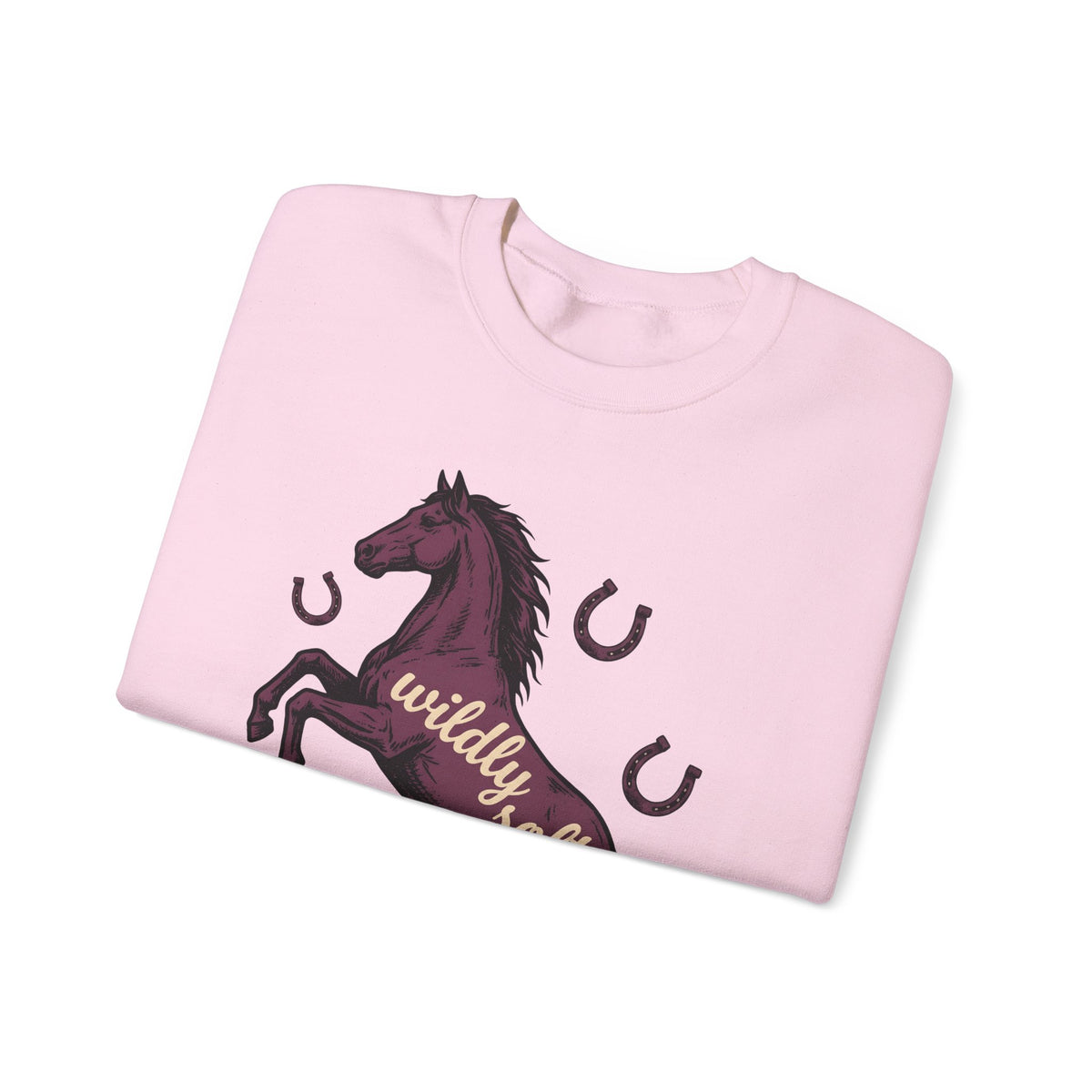 Horse Design Sweatshirt Boho Chic Ranch Gift Women Classic Sweatshirt Equine Sweatshirt Hippie Fan Vintage Sweatshirt Western Graphic Doodle Horseshoe Sweatshirt