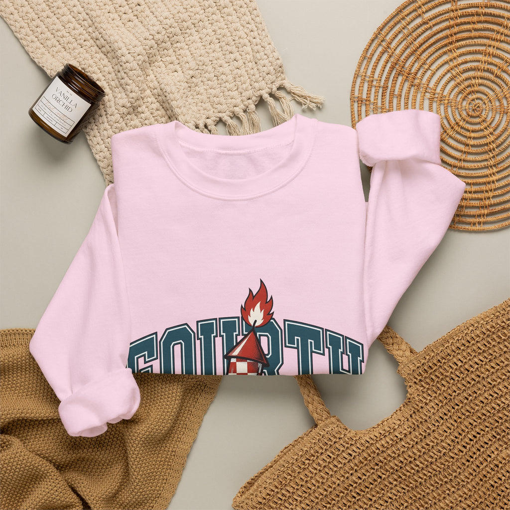 Firework Illustration Sweatshirt 4th Of July America Gift Women Striking Sweatshirt Fireworks Sweatshirt Independence Fan Fire Art Sweatshirt Patriotic Graphic