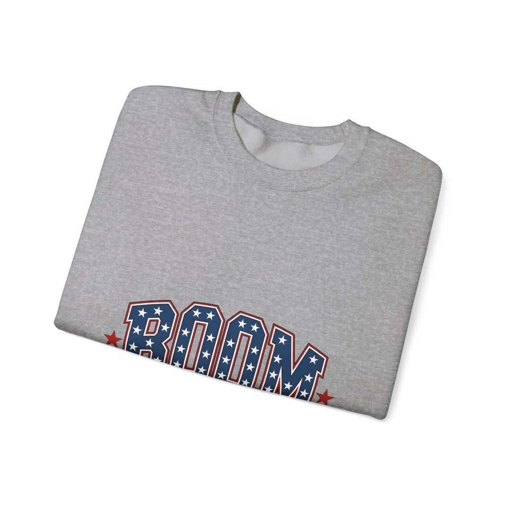 Star Pattern Text Sweatshirt 4th Of July Patriotic Gift Women Bold Sweatshirt Typography Sweatshirt Independence Fan Vintage Sweatshirt American Graphic Retro