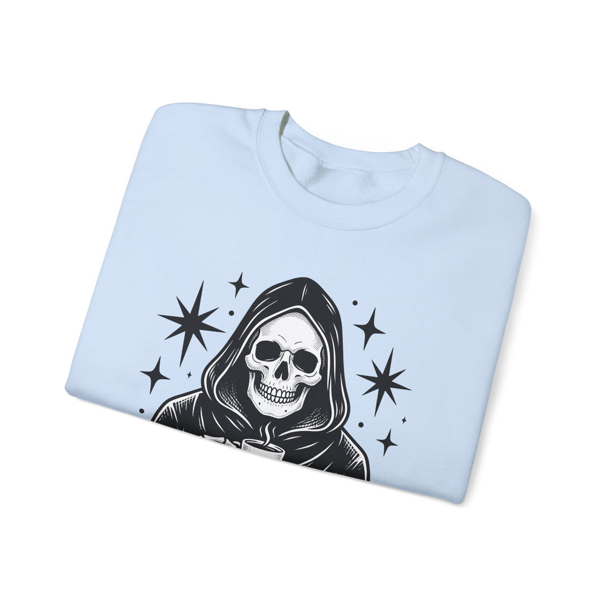 Death Reaper Sweatshirt Halloween Espresso Gift Women Dark Sweatshirt Grim Reaper Sweatshirt Horror Fan Gothic Sweatshirt Coffee Graphic Retro Sweatshirt Sweatshirt
