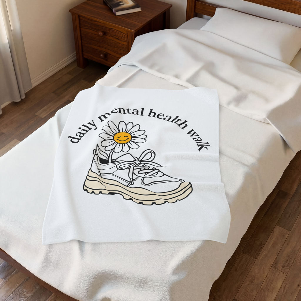 Shoe Flower Blanket Sports Fitness Gift Women Simple Blanket Shoe Flower Blanket Athlete Enthusiast Minimalist Blanket Workout Graphic Sketch Happy