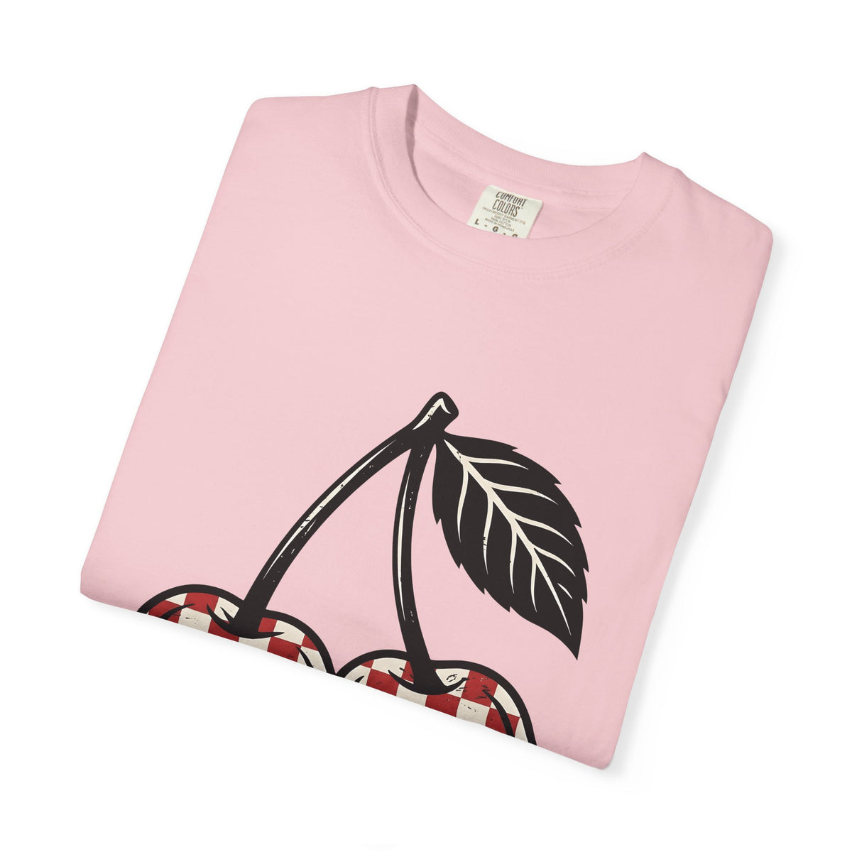 Cherry Illustration T-Shirt Moms Produce Gift Women Rustic T-Shirt Cherry T-Shirt Mother Fan Vintage T-Shirt Harvest Graphic Nostalgic Plaid Design
