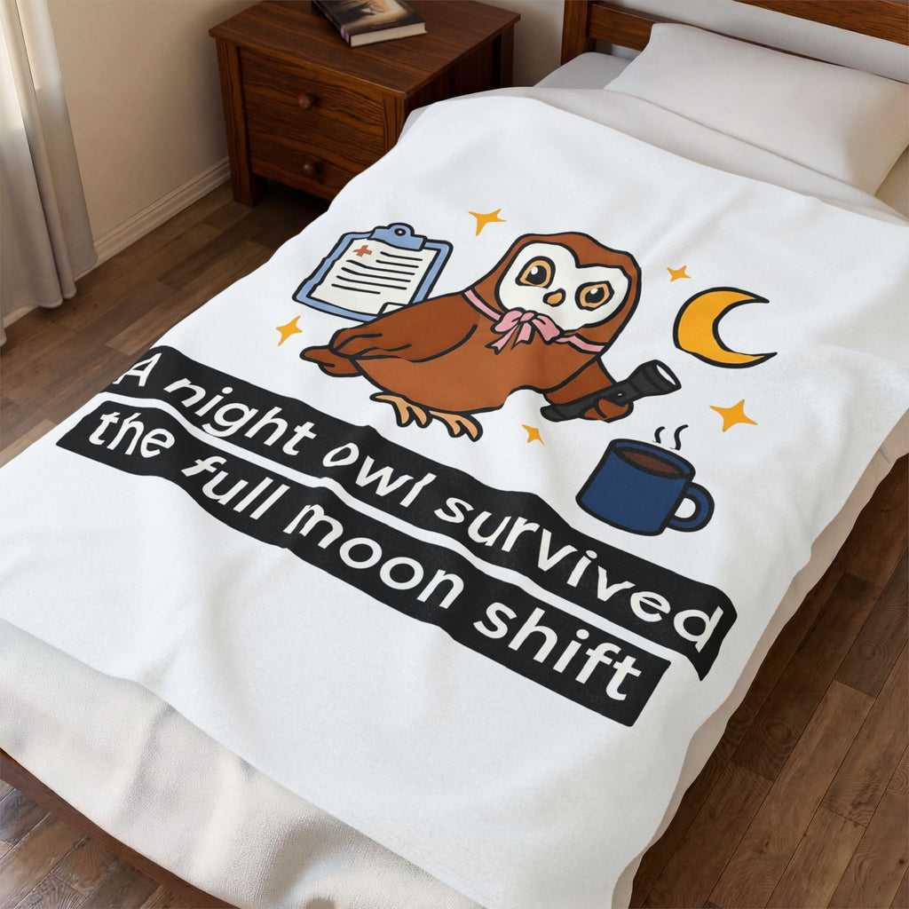 Owl Nurses Espresso Gift Comic Owl Blanket
