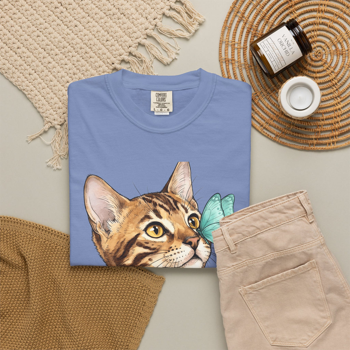 Domestic Cat Cat Fauna Gift Cartoon Kitten Cat Fan Feline Wildlife Gouache Bug T-Shirt