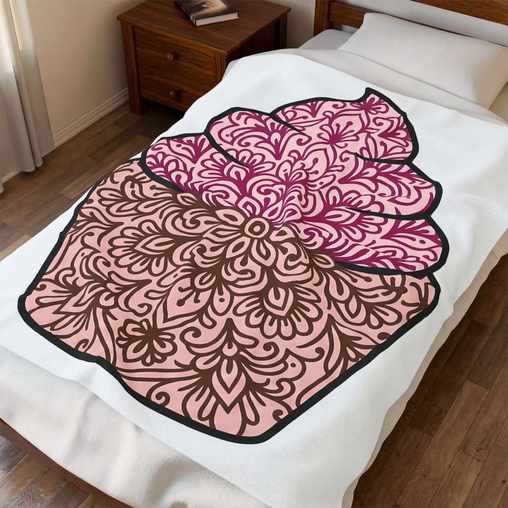 Cupcake Clipart Blanket Desserts Confectionery Gift Women Hand Drawn Blanket Muffin Blanket Pastry Fan Illustrated Blanket Candy Graphic Geometric