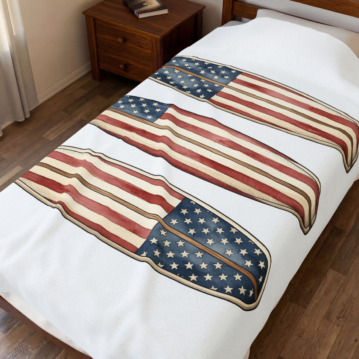 Usa Flag Surfboards Blanket 4th Of July Coast Gift Women Brush Stroke Blanket Surfboard Blanket Independence Day Fan Painted Blanket Coastal
