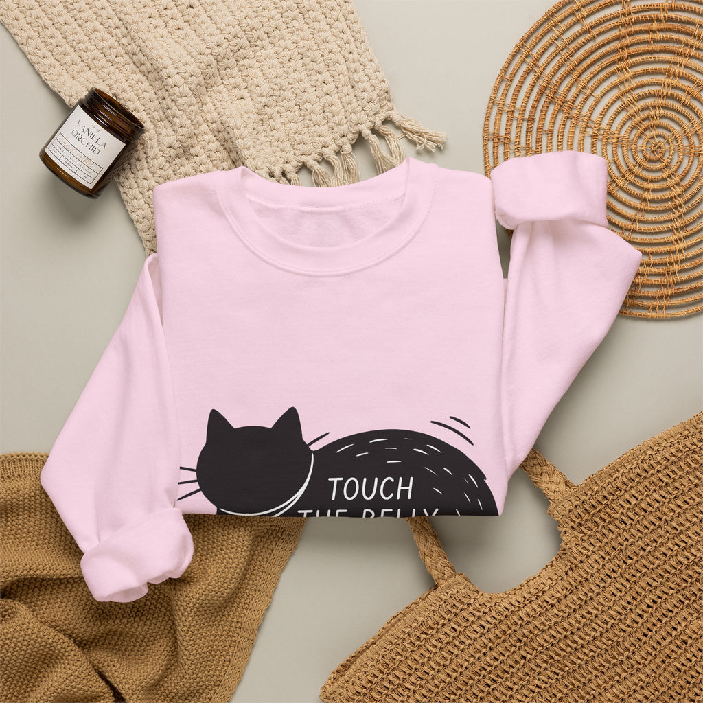 Black Feline Sweatshirt Cat Fun Gift Women Flat Sweatshirt Cat Sweatshirt Cat Fan Minimalist Sweatshirt Humorous Graphic Chic Pendant Sweatshirt