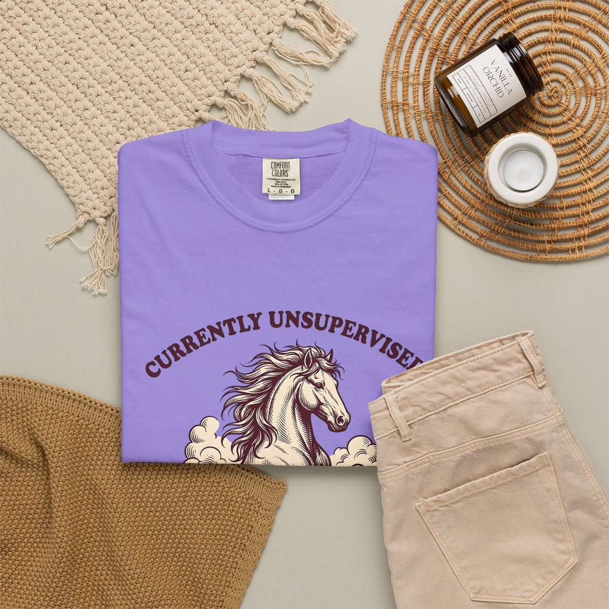 Horse Illustration T-Shirt Cowgirl Wildlife Gift Women Retro T-Shirt Equine T-Shirt Cowboy Fan Rodeo T-Shirt Wildlife Graphic Country Sky T-Shirt