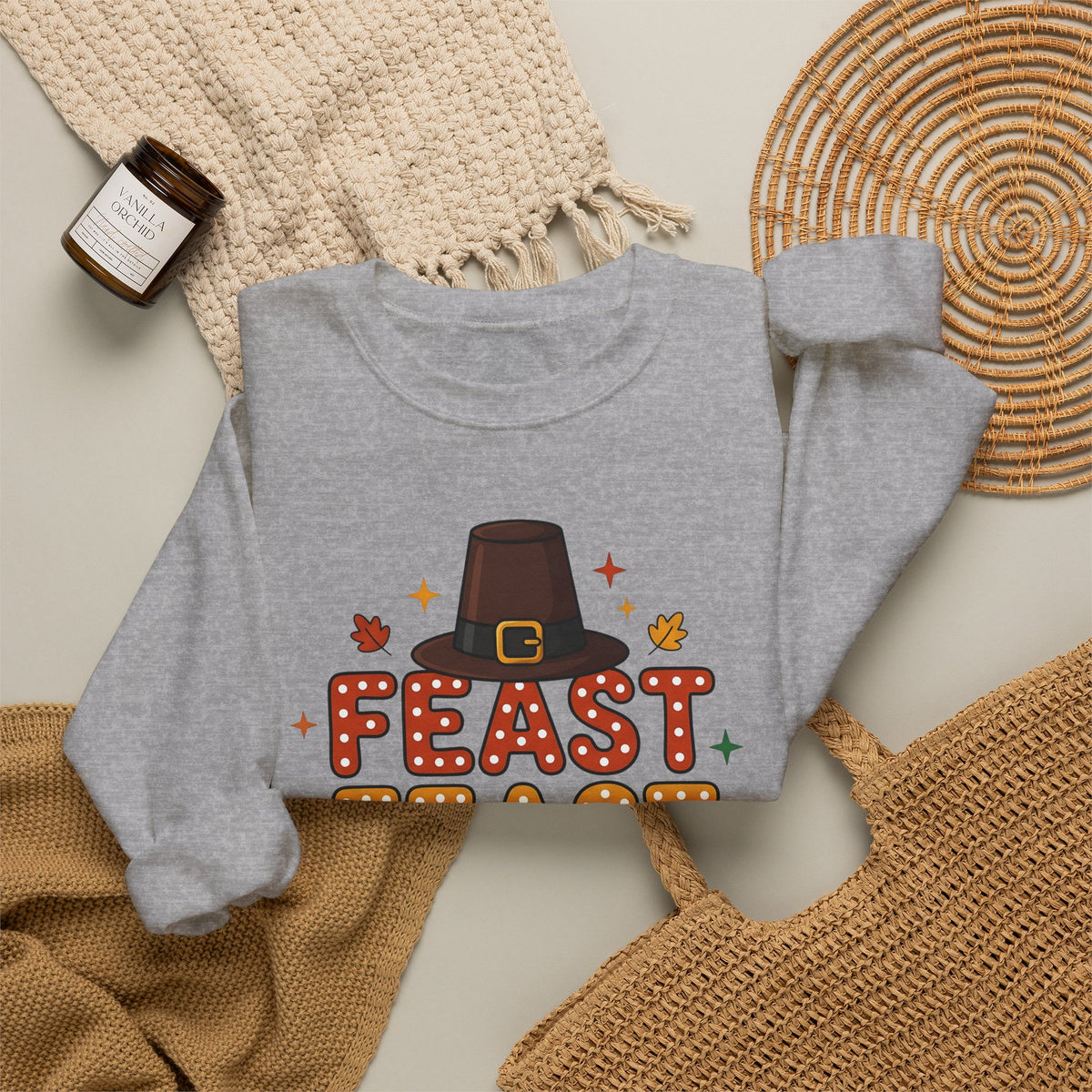 Colonial Hat Sweatshirt Thanksgiving Kinship Gift Women Caricature Sweatshirt Tricorn Sweatshirt Harvest Fan Cartoon Sweatshirt Family Graphic Rich Orange