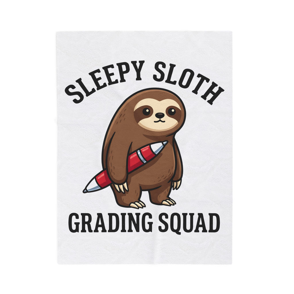 Sloth Drawing Blanket Teacher Fauna Gift Women Hand Drawn Blanket Sloth Blanket Educator Enthusiast Illustrated Design Wildlife Graphic Minimal