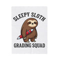 Sloth Drawing Blanket Teacher Fauna Gift Women Hand Drawn Blanket Sloth Blanket Educator Enthusiast Illustrated Design Wildlife Graphic Minimal