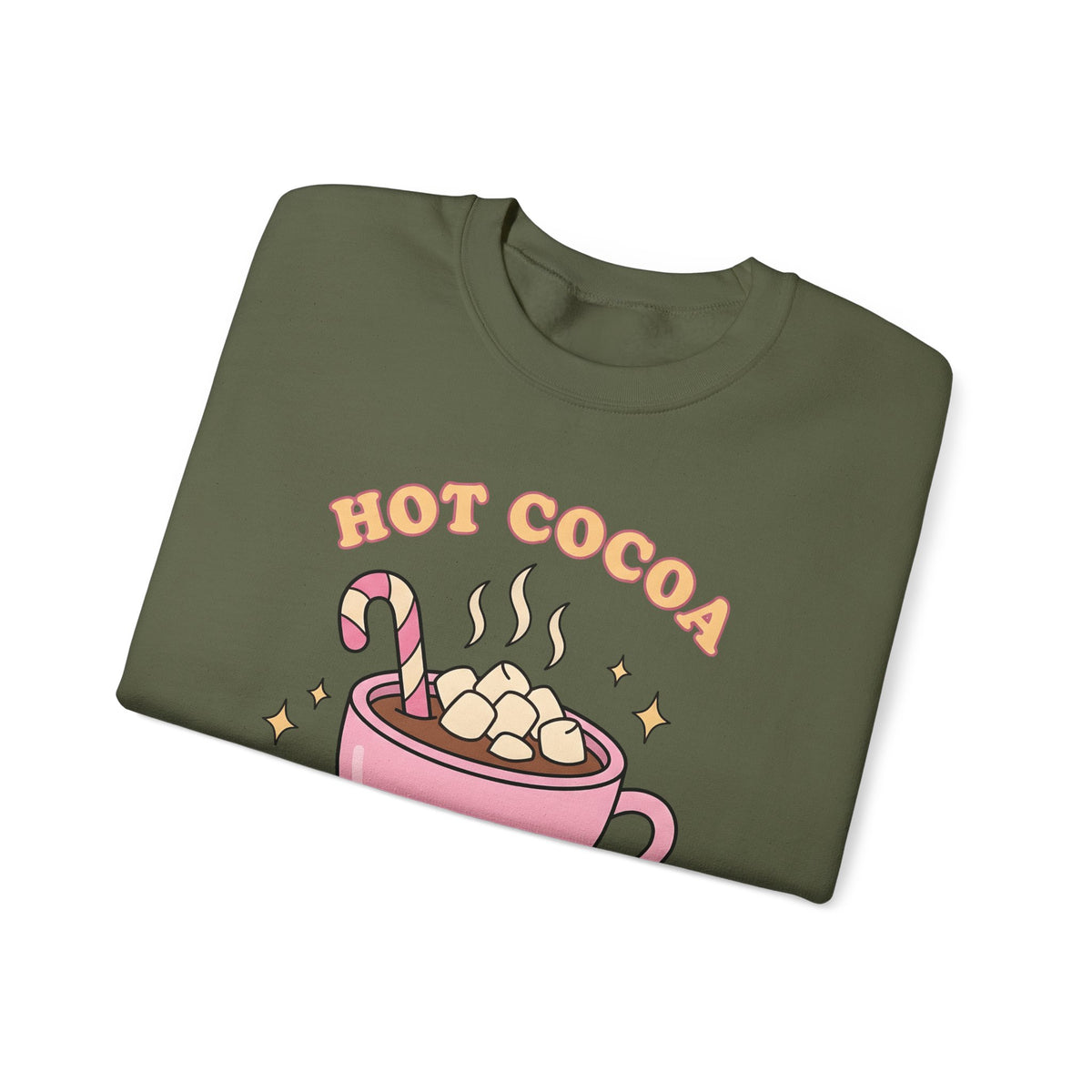 Hot Chocolate Cup Cocoa Winter Gift Line Mug Chocolate Fan Drawing Nostalgic White Marshmallows Sweatshirt