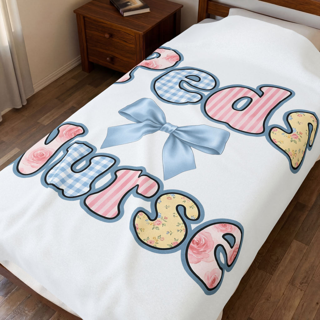 Botanical Letters Blanket Nurse Garden Gift Women Charming Blanket Alphabet Blanket Nursing Enthusiast Whimsical Blanket Gardening Graphic Hand