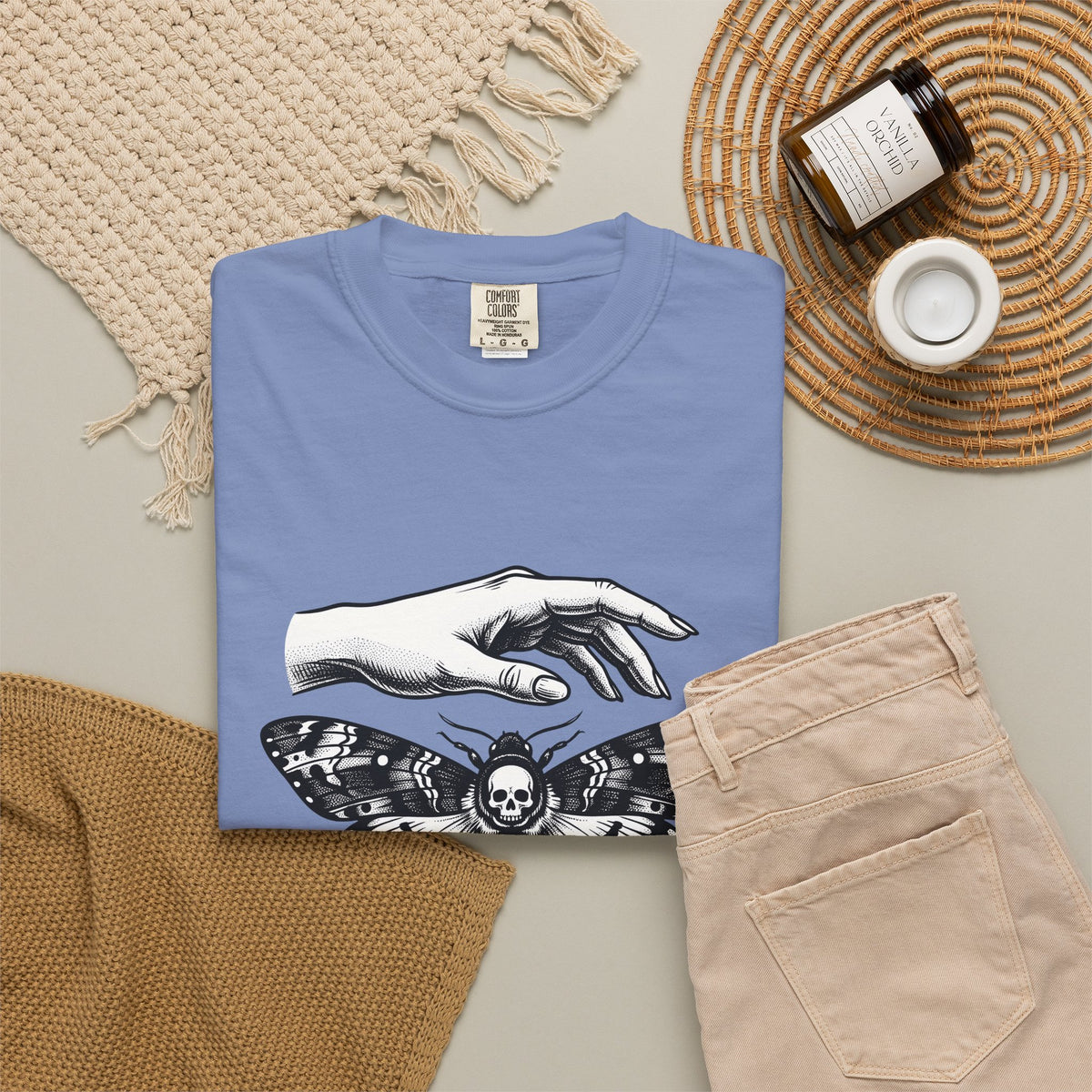 Skeleton Moth T-Shirt Boho Chic Dark Fashion Gift Women Traditional Tattoo T-Shirt Moth T-Shirt Bohemian Fan Sailor T-Shirt Gothic Graphic Antique