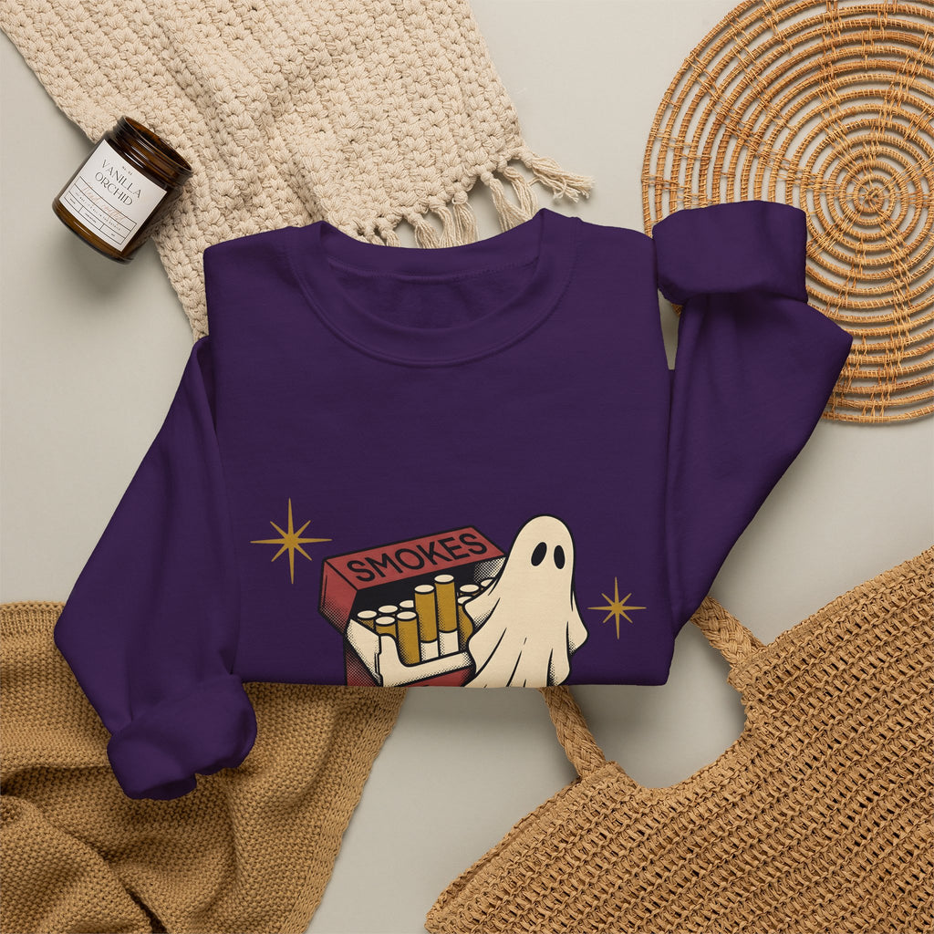 Specter Tobacco Case Sweatshirt Halloween Fright Gift Women Distressed Sweatshirt Tobacco Pouch Sweatshirt Horror Fan Spooky Graphic