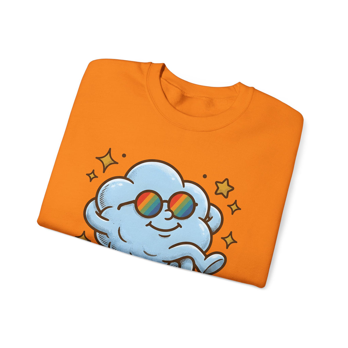 Smiling Cloud Boho Chic Inspiration Gift Comic Cloud Hippie Fan Cartoon Motivational Vintage Sweatshirt