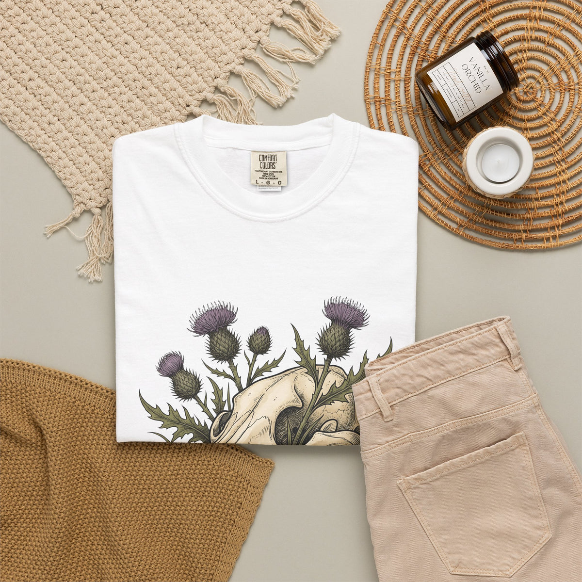 Animal Skull T-Shirt Animals & Flowers Spooky Gift Women Sketch T-Shirt Cranium T-Shirt Wildlife Fan Illustration Graphic T-Shirt Hand Drawn