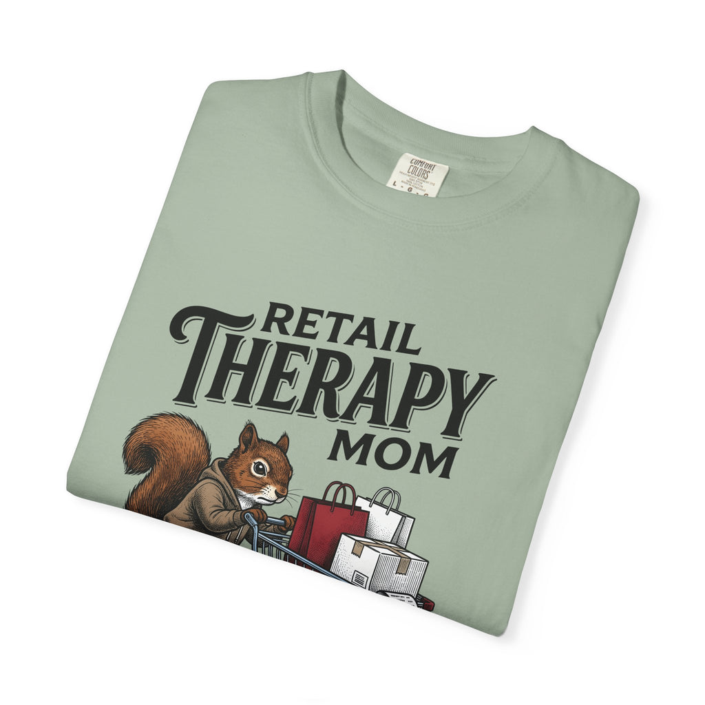 Squirrel Cart T-Shirt Moms Retail Gift Women Hand Drawn T-Shirt Shopping Cart T-Shirt Motherhood Fan Store Graphic Retail Design Line Art Tote