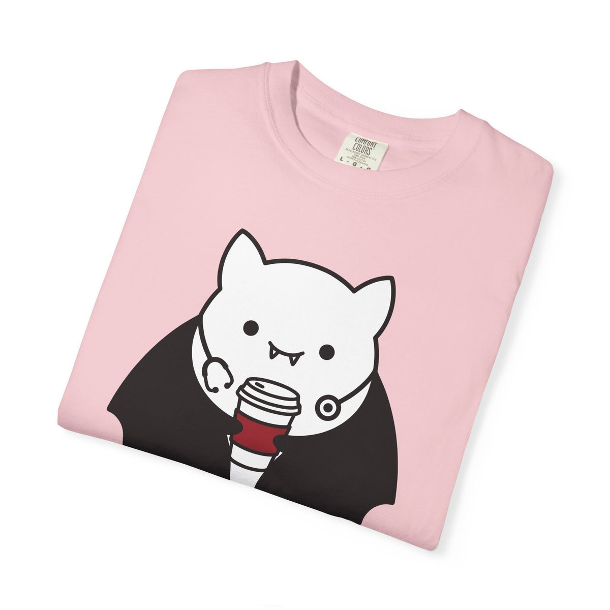 Vampire Coffee T-Shirt T-Shirt Nurses Fall Gift Women Cartoon T-Shirt Coffee Cup T-Shirt Nurse Enthusiast Comic T-Shirt Autumn Graphic Clean Nurse