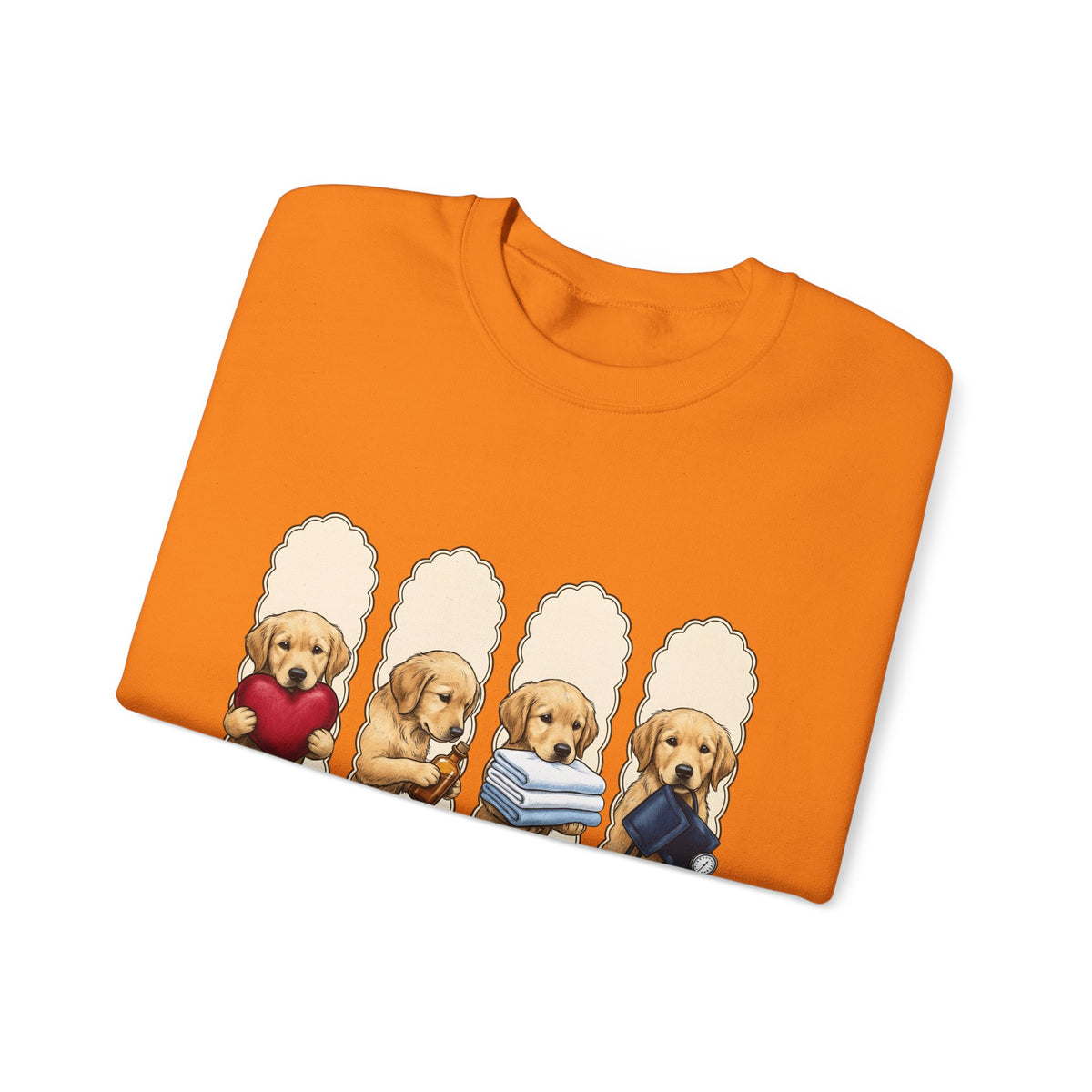 Golden Dog Puppy Nurse Pet Gift Puppy Healthcare Enthusiast Doggo Animal Minimalist Sweatshirt