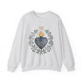 Sacred Heart Sweatshirt Boho Chic Spiritual Gift Women Folk Art Sweatshirt Heart Sweatshirt Hippie Enthusiast Primitive Sweatshirt Mystical Graphic Vintage