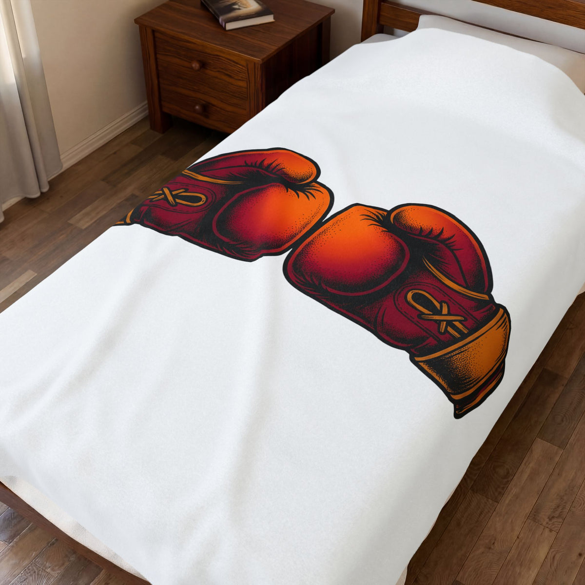 Boxing Gloves Blanket Sports Fitness Gift Women Vintage Blanket Boxing Mitts Blanket Athlete Enthusiast Distressed Blanket Workout Graphic Retro