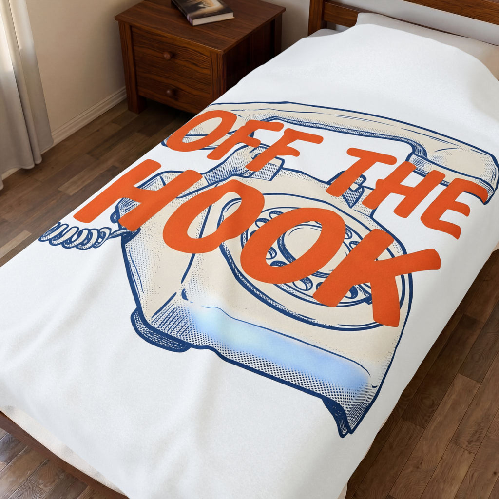 Vintage Telephone Blanket Funny Comedy Gift Women Retro Blanket Old Phone Blanket Humor Fan Vintage Style Blanket Comedy Graphic Throwback Thick