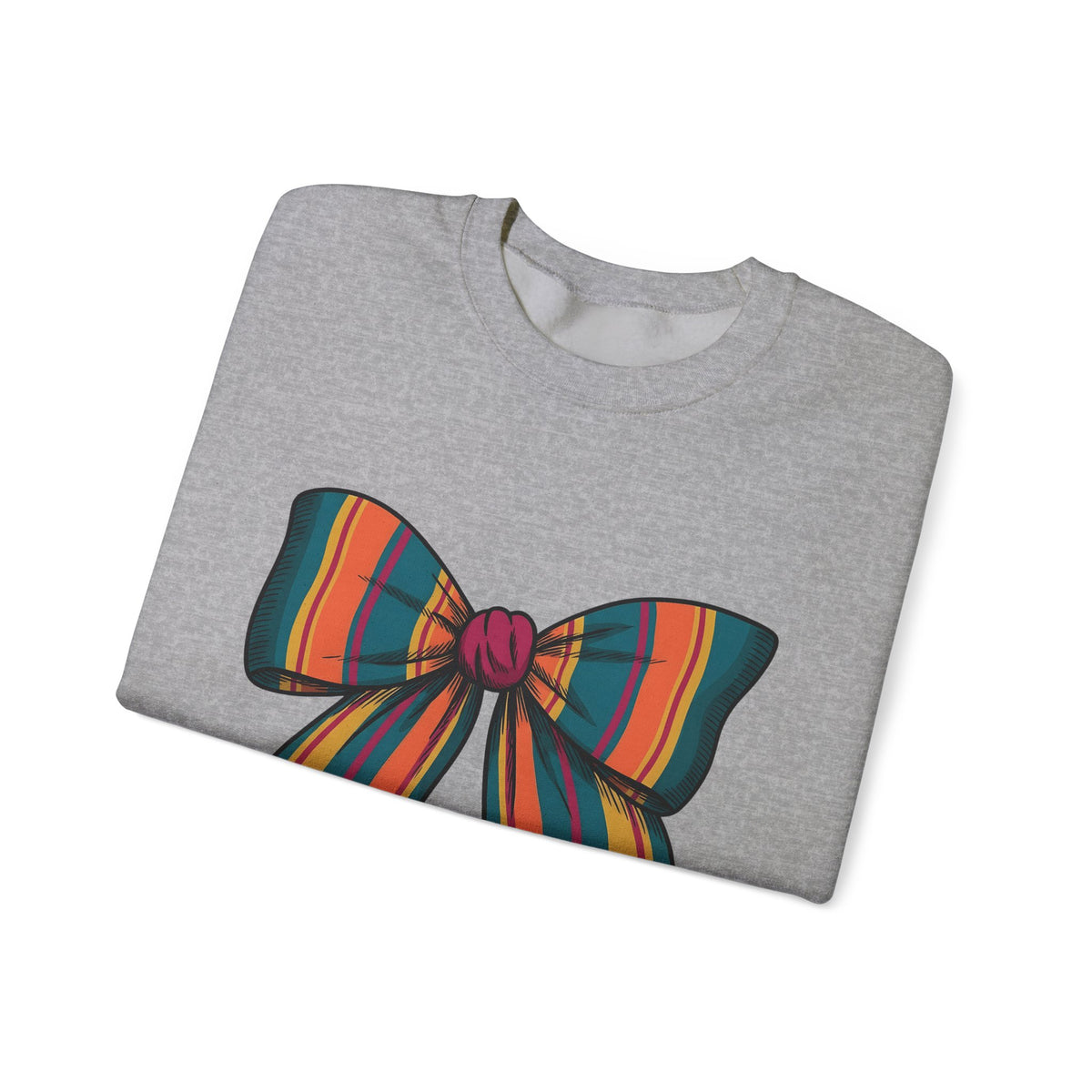 Striped Hair Bow Sweatshirt Moms Apparel Gift Women Simple Graphic Sweatshirt Hair Bow Sweatshirt Mom Fan Minimalist Sweatshirt Clothing Graphic Classic Fringe