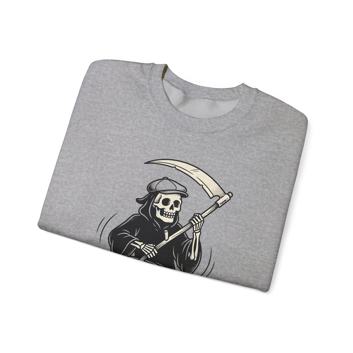 Reaper Skull Sweatshirt Halloween Cranium Gift Women Animated Sweatshirt Grim Reaper Sweatshirt Horror Fan Death Skull Graphic Sweatshirt Old School Sickle