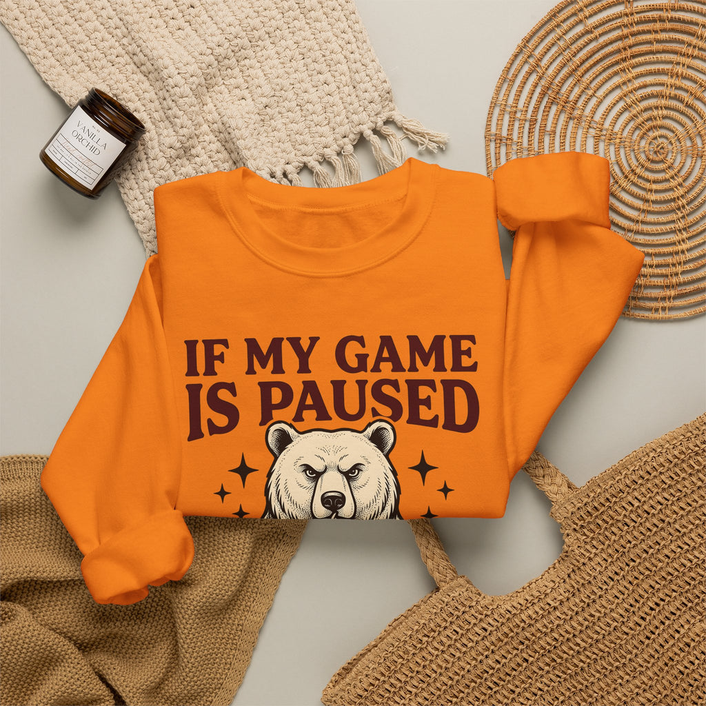 Gamer Bear Gaming Creature Gift Cartoon Teddy Gamer Fan Comic Creature Old School Controller Sweatshirt