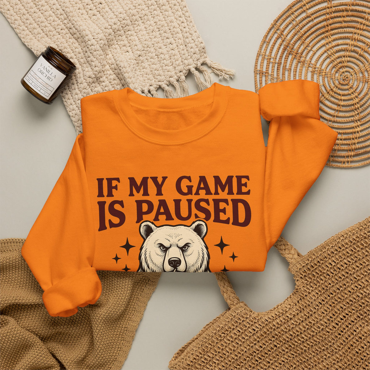 Gamer Bear Gaming Creature Gift Cartoon Teddy Gamer Fan Comic Creature Old School Controller Sweatshirt