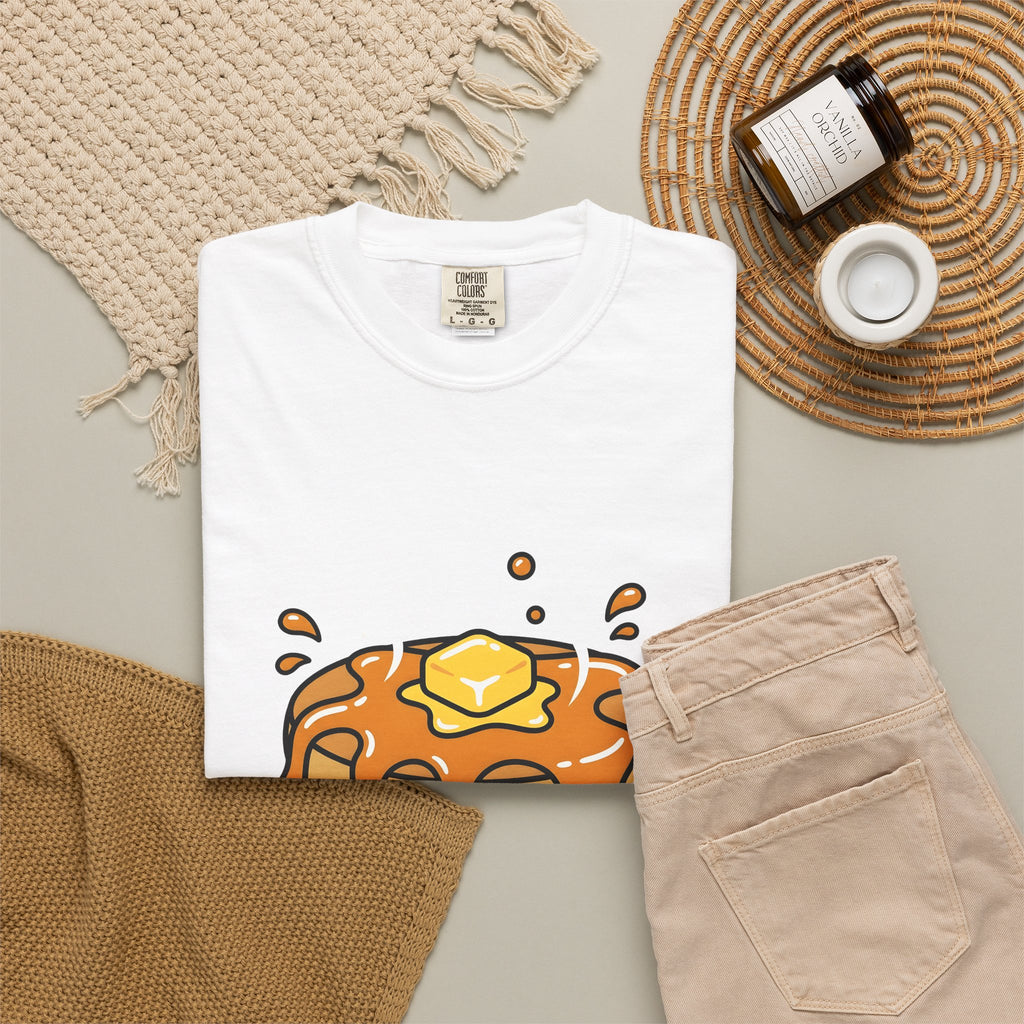 Pancake Stack Desserts Breakfast Gift Cartoon Pancakes Sweets Fan Cartoony Morning Bold Syrup T-Shirt