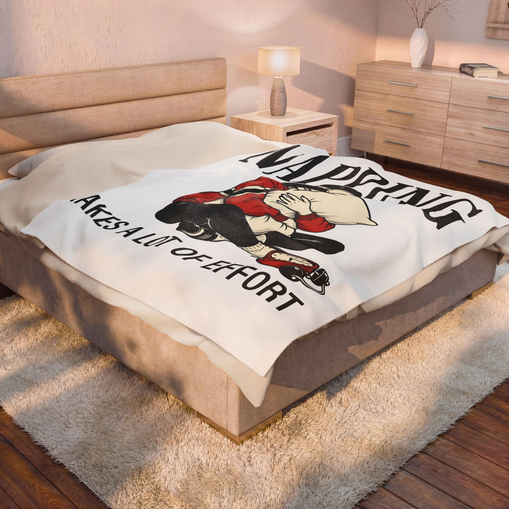 Girl Blanket Blanket Funny Sleep Gift Women Comic Blanket Plushie Blanket Humor Fan Cartoon Blanket Slumber Graphic Retro Alarm Clock Blanket