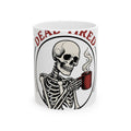 Skeleton Coffee Halloween Coffee Gift Tattoo Skull Coffee Horror Fan Traditional Caffeine Vintage Mug