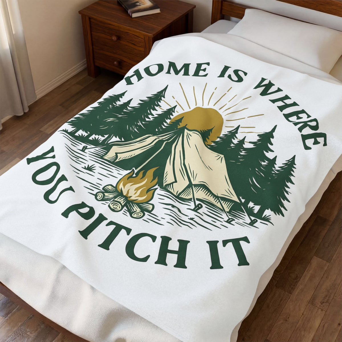 Outdoor Tent Blanket Camping Adventure Gift Women Farmhouse Blanket Canopy Blanket Camper Enthusiast Rustic Blanket Exploration Graphic Old School