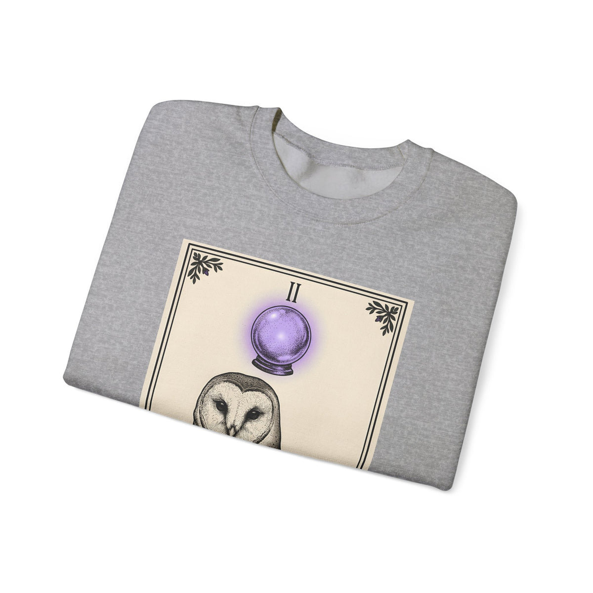 Barn Owl Sweatshirt Boho Chic Magic Gift Women Oracle Sweatshirt Owl Sweatshirt Bohemian Fan Mystic Sweatshirt Magical Graphic Hand Drawn Glass Sphere Sweatshirt
