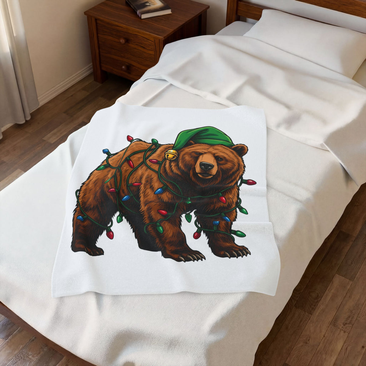 Christmas Bear Blanket Animals Winter Gift Women Cartoon Blanket Teddy Bear Blanket Wildlife Fan Furry Animal Graphic Winter Design Teddy