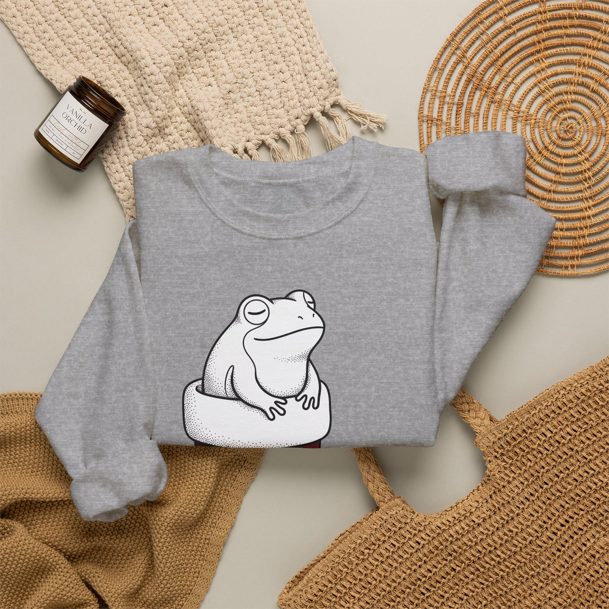 Frog Holiday Sock Sweatshirt Christmas Pet Gift Women Modern Sweatshirt Toad Sweatshirt Xmas Fan Holiday Sweatshirt Animal Graphic Doodle Xmas Stocking Sweatshirt