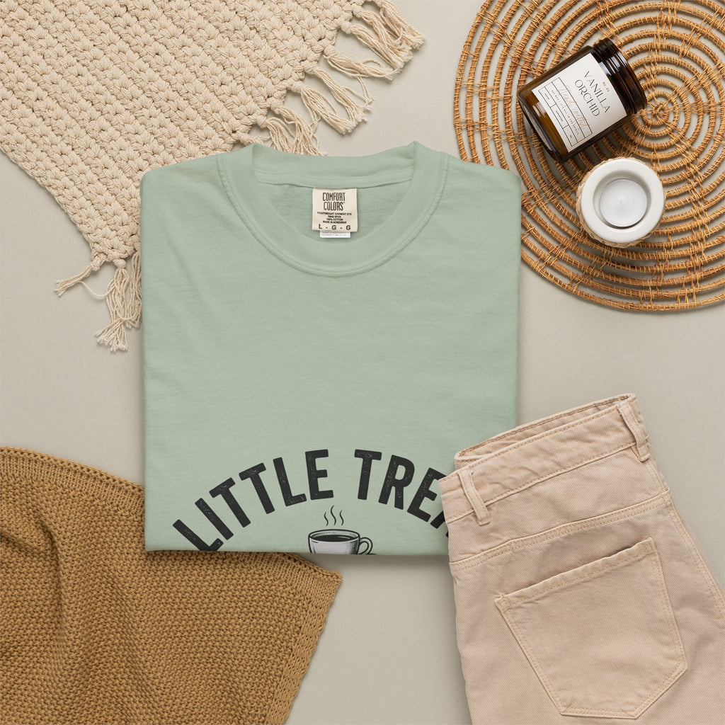 Coffee Cup Dessert T-Shirt Coffee Food Gift Women Vintage T-Shirt Dessert T-Shirt Coffee Fan Retro T-Shirt Bakery Graphic Hand Drawn Coins T-Shirt