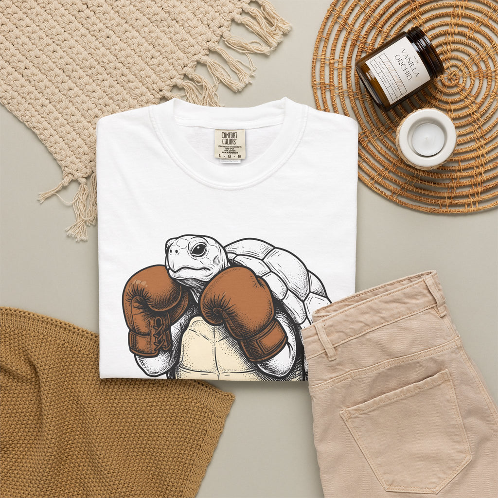 Turtle Punch Gloves T-Shirt Sports Workout Gift Women Line Art T-Shirt Boxing Gloves T-Shirt Athlete Enthusiast Illustration T-Shirt Fitness