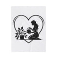 Girl Watering Flower Blanket Moms Plants Gift Women Outline Blanket Gardener Blanket Motherhood Enthusiast Sketch Blanket Botanical Graphic Modern