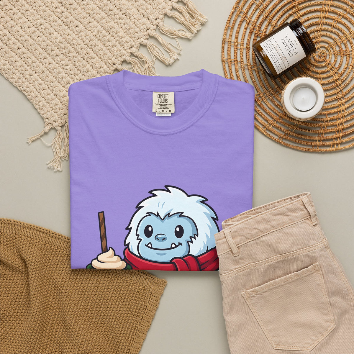 Abominable Snowman Christmas Holiday Gift Comic Yeti Xmas Fan Cartoon Holiday Chibi T-Shirt