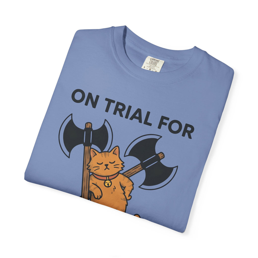 Cat Funny Animal Gift Cartoon Kitten Humor Fan Cute Wildlife Doodle Axes T-Shirt